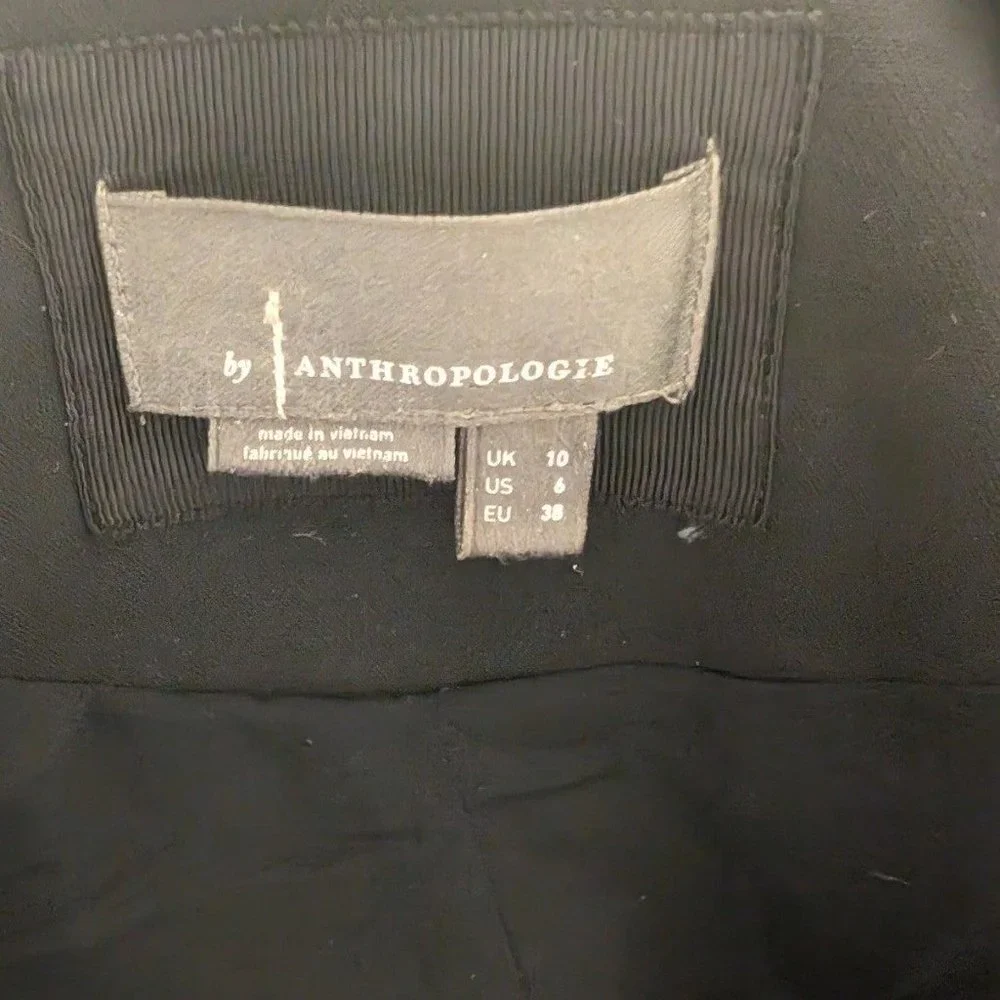 Anthropologie Black Blazer Tie Open Back Dress - 6 - Picture 6 of 6